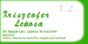 krisztofer leposa business card